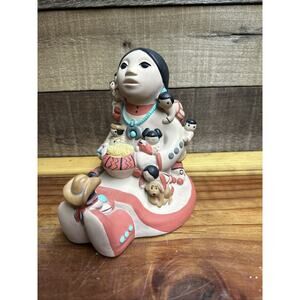 Vintage Teissedre Signed 1988 Storyteller Figurine Pottery -flaw